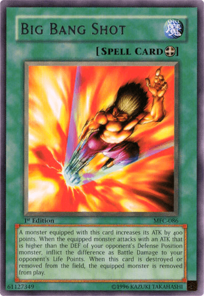 1st Edition, Equip Spell, Magician's Force, Rare, Spell, Unlimited Big Bang Shot [MFC-086] Rare - Trading Card World