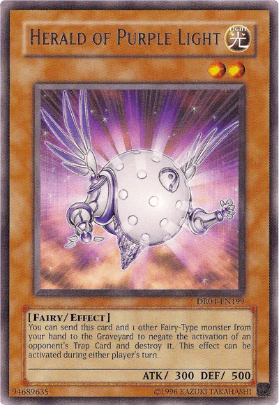 Dark Revelation Volume 4, Effect Monster, Fairy, Light, Rare, Unlimited Herald of Purple Light [DR04-EN199] Rare - Trading Card World