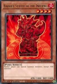 1st Edition, Effect Monster, Fire, Maximum Gold, Pyro, Rare Barrier Statue of the Inferno [MAGO-EN113] Rare - Trading Card World