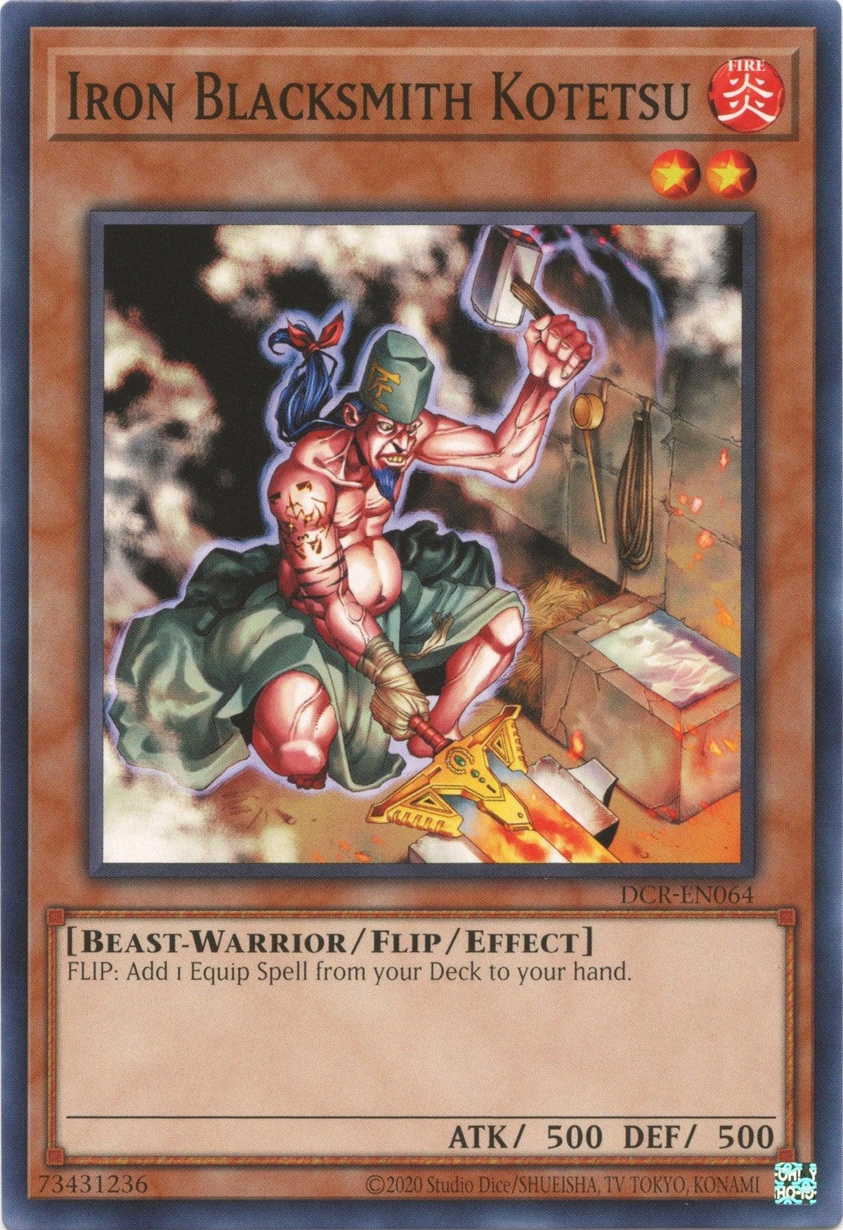 Beast-Warrior, Common, Dark Crisis (25th Anniversary Edition), Effect Monster, Fire, Unlimited Iron Blacksmith Kotetsu (25th Anniversary) [DCR-EN064] Common - Trading Card World