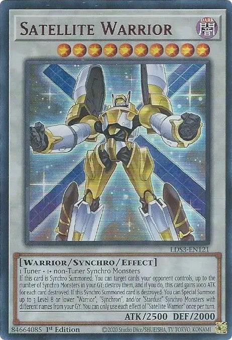 1st Edition, Dark, Legendary Duelists: Season 3, Synchro/Effect Monster, Ultra Rare, Warrior Satellite Warrior (Red) [LDS3-EN121] Ultra Rare - Trading Card World