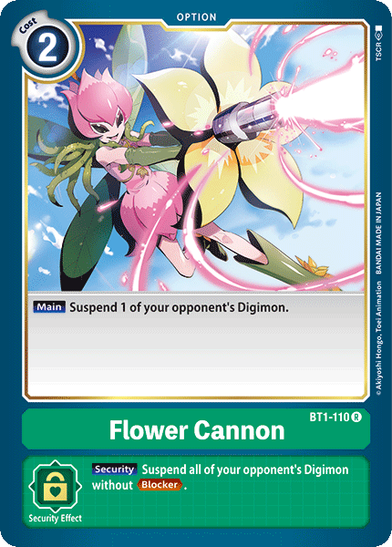 BT1-110, Green, Option, Rare, Release Special Booster Ver.1.0 Flower Cannon [BT1-110] [Release Special Booster Ver.1.0] - Trading Card World