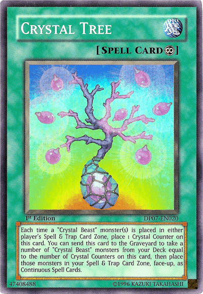 1st Edition, Continuous Spell, Duelist Pack 7: Jesse Anderson, Spell, Super Rare, Unlimited Crystal Tree [DP07-EN020] Super Rare - Trading Card World