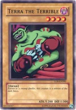 Common, Dark, Fiend, Normal Monster, The Legend of Blue Eyes White Dragon, Unlimited Terra the Terrible [LOB-EN080] Common - Trading Card World