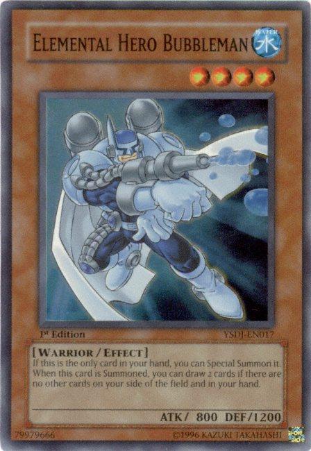 1st Edition, Effect Monster, Starter Deck: Jaden Yuki, Super Rare, Unlimited, Warrior, Water Elemental HERO Bubbleman [YSDJ-EN017] Super Rare - Trading Card World