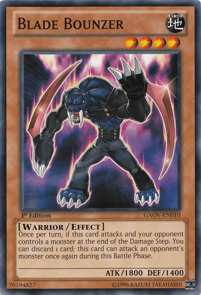 1st Edition, Common, Earth, Effect Monster, Galactic Overlord, Unlimited, Warrior Blade Bounzer [GAOV-EN010] Common - Trading Card World
