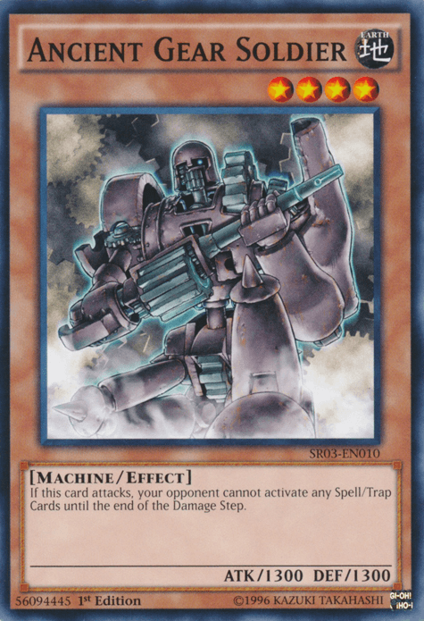 1st Edition, Common, Earth, Effect Monster, Machine, Structure Deck: Machine Reactor, Unlimited Ancient Gear Soldier [SR03-EN010] Common - Trading Card World