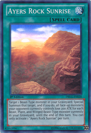 1st Edition, Dragons of Legend, Normal Spell, Spell, Super Rare, Unlimited Ayers Rock Sunrise [DRLG-EN020] Super Rare - Trading Card World