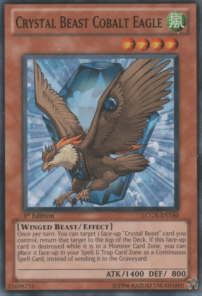 1st Edition, Common, Effect Monster, Legendary Collection 2, Unlimited, Wind, Winged Beast Crystal Beast Cobalt Eagle [LCGX-EN160] Common - Trading Card World