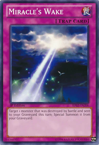 1st Edition, Battle Pack 2: War of the Giants, Common, Normal Trap, Trap, Unlimited Miracle's Wake [BP02-EN206] Common - Trading Card World