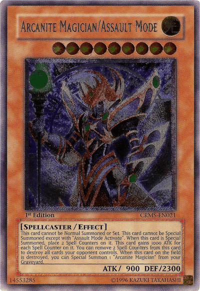 1st Edition, Crimson Crisis, Effect Monster, Light, Spellcaster, Ultimate Rare, Unlimited Arcanite Magician/Assault Mode [CRMS-EN021] Ultimate Rare - Trading Card World