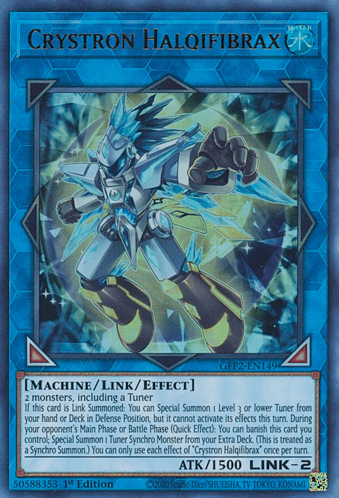 1st Edition, Ghosts From the Past: The 2nd Haunting, Link/Effect Monster, Machine, Ultra Rare, Water Crystron Halqifibrax [GFP2-EN149] Ultra Rare - Trading Card World