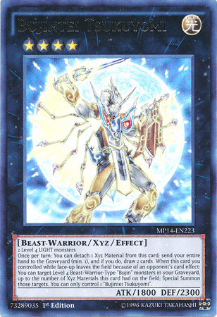 1st Edition, 2014 Mega-Tins Mega Pack, Beast-Warrior, Light, Ultra Rare, Xyz/Effect Monster Bujintei Tsukuyomi [MP14-EN223] Ultra Rare - Trading Card World