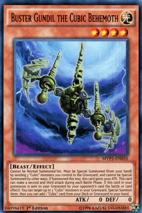 1st Edition, Beast, Effect Monster, Light, The Dark Side of Dimensions Movie Pack, Ultra Rare, Unlimited Buster Gundil the Cubic Behemoth [MVP1-EN035] Ultra Rare - Trading Card World