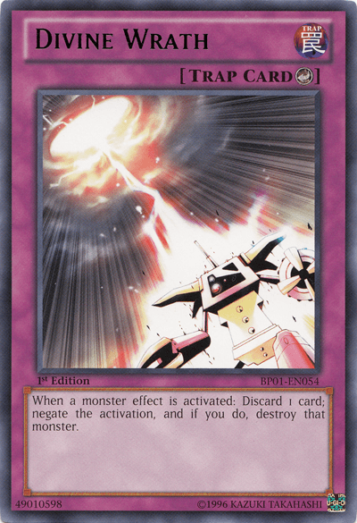 1st Edition, Battle Pack: Epic Dawn, Counter Trap, Rare, Trap, Unlimited Divine Wrath [BP01-EN054] Rare - Trading Card World