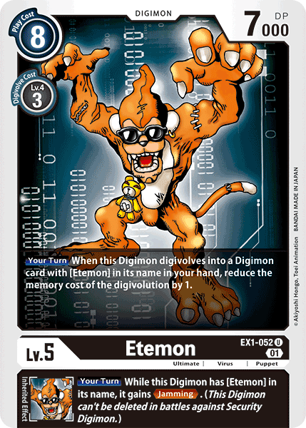 Black, Classic Collection, Digimon, EX1-052, Puppet, Ultimate, Uncommon, Virus Etemon [EX1-052] [Classic Collection] - Trading Card World