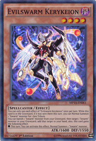 1st Edition, 2014 Mega-Tins Mega Pack, Dark, Effect Monster, Spellcaster, Super Rare Evilswarm Kerykeion [MP14-EN061] Super Rare - Trading Card World