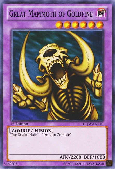 1st Edition, Common, Dark, Fusion Monster, Legendary Collection 4: Joey's World, Zombie Great Mammoth of Goldfine [LCJW-EN210] Common - Trading Card World