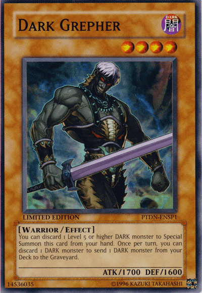 Dark, Effect Monster, Limited, Phantom Darkness, Super Rare, Warrior Dark Grepher [PTDN-ENSP1] Super Rare - Trading Card World