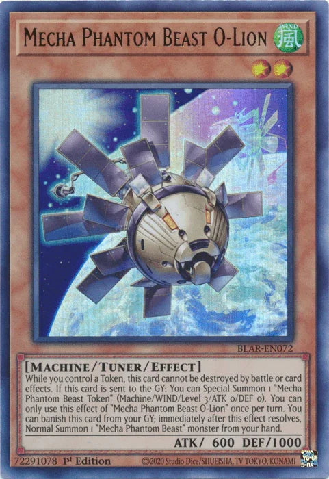 1st Edition, Battles of Legend: Armageddon, Machine, Tuner Monster, Ultra Rare, Wind Mecha Phantom Beast O-Lion [BLAR-EN072] Ultra Rare - Trading Card World