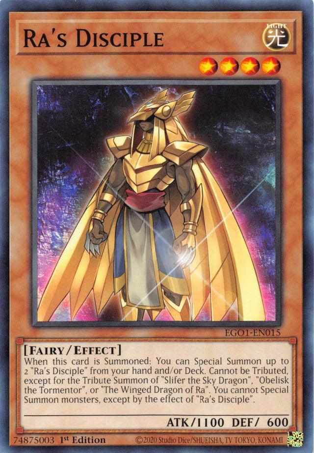 1st Edition, Common, Effect Monster, Egyptian God Deck: Obelisk the Tormentor, Fairy, Light Ra's Disciple [EGO1-EN015] Common - Trading Card World