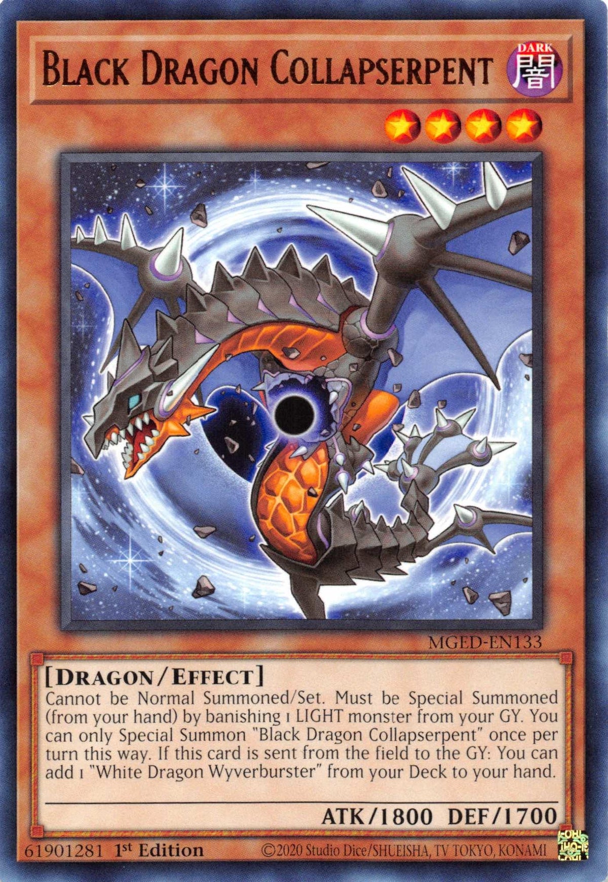 1st Edition, Dark, Dragon, Effect Monster, Maximum Gold: El Dorado, Rare Black Dragon Collapserpent [MGED-EN133] Rare - Trading Card World