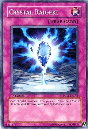 1st Edition, Common, Force of the Breaker, Normal Trap, Trap, Unlimited Crystal Raigeki [FOTB-EN048] Common - Trading Card World