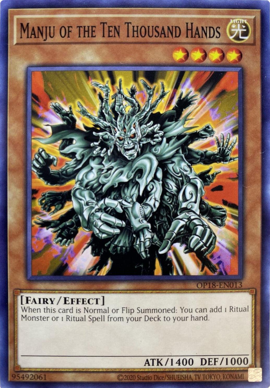 Common, Effect Monster, Fairy, Light, OTS Tournament Pack 18, Unlimited Manju of the Ten Thousand Hands [OP18-EN013] Common - Trading Card World