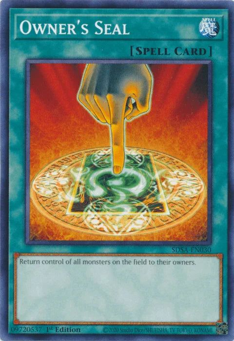 1st Edition, Common, Normal Spell, Spell, Structure Deck: Sacred Beasts Owner's Seal [SDSA-EN030] Common - Trading Card World