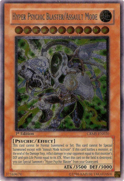 1st Edition, Crimson Crisis, Earth, Effect Monster, Psychic, Ultimate Rare, Unlimited Hyper Psychic Blaster/Assault Mode [CRMS-EN020] Ultimate Rare - Trading Card World