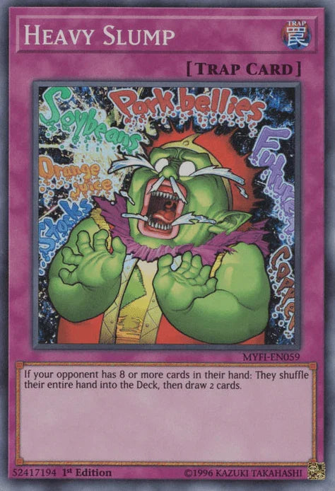1st Edition, Mystic Fighters, Normal Trap, Super Rare, Trap Heavy Slump [MYFI-EN059] Super Rare - Trading Card World