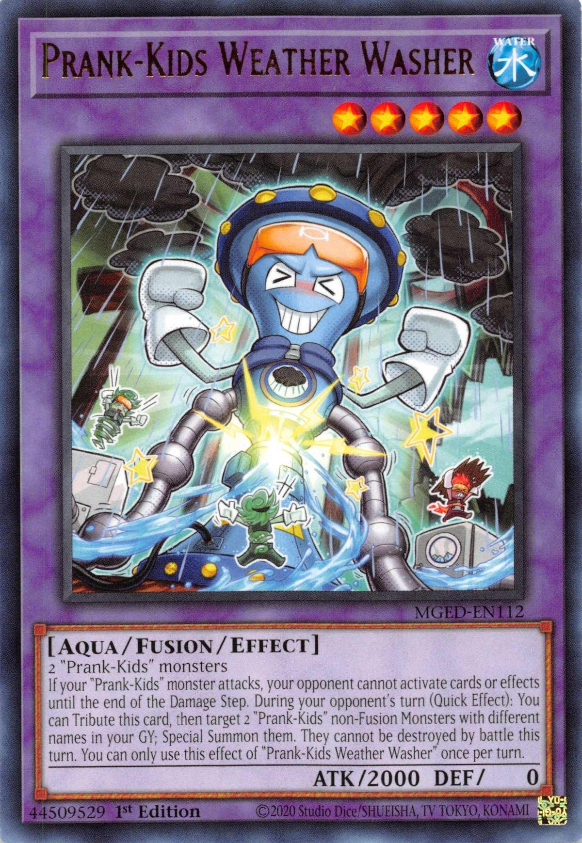 1st Edition, Aqua, Fusion/Effect Monster, Maximum Gold: El Dorado, Rare, Water Prank-Kids Weather Washer [MGED-EN112] Rare - Trading Card World