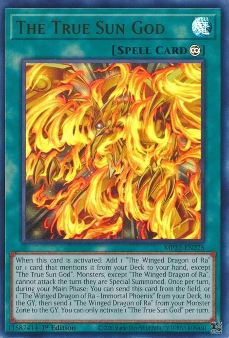 1st Edition, 2022 Tin of the Pharaoh's Gods, Continuous Spell, Spell, Ultra Rare The True Sun God [MP22-EN275] Ultra Rare - Trading Card World