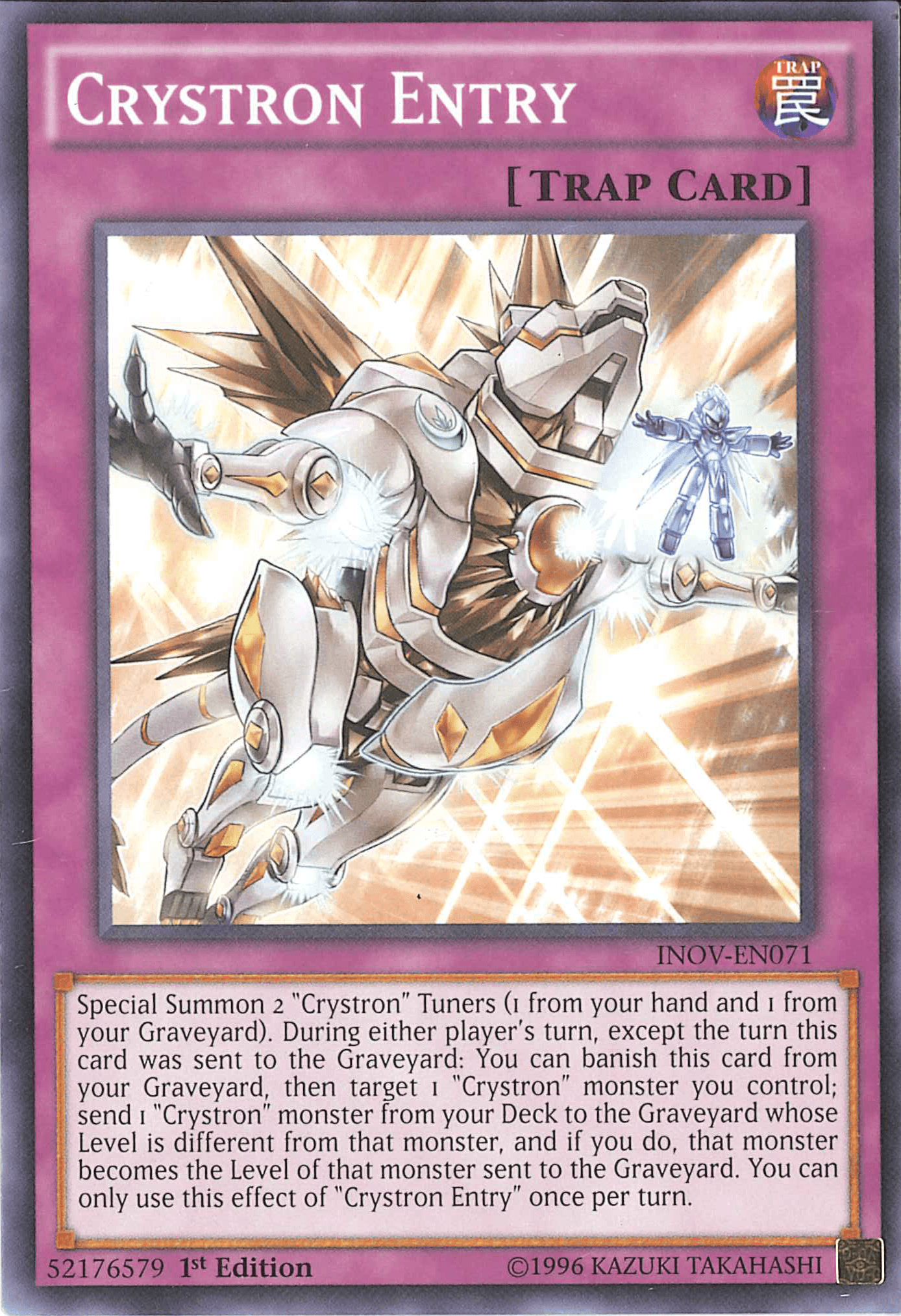 1st Edition, Common, Invasion: Vengeance, Normal Trap, Trap, Unlimited Crystron Entry [INOV-EN071] Common - Trading Card World