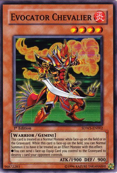 1st Edition, Fire, Gemini Monster, Structure Deck: Warriors' Strike, Super Rare, Warrior Evocator Chevalier [SDWS-EN002] Super Rare - Trading Card World
