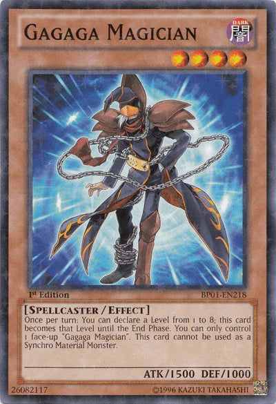 1st Edition, Battle Pack: Epic Dawn, Dark, Effect Monster, Spellcaster, Starfoil Rare, Unlimited Gagaga Magician [BP01-EN218] Starfoil Rare - Trading Card World