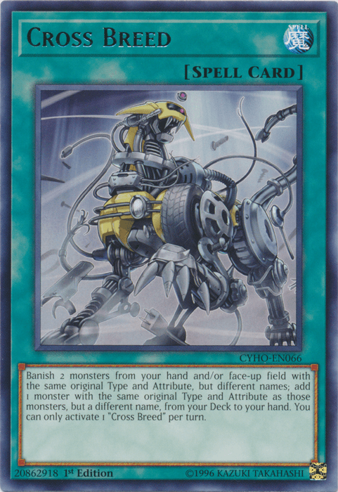1st Edition, Cybernetic Horizon, Normal Spell, Rare, Spell, Unlimited Cross Breed [CYHO-EN066] Rare - Trading Card World