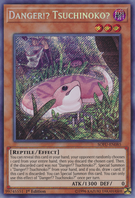 1st Edition, Dark, Effect Monster, Reptile, Secret Rare, Soul Fusion, Unlimited Danger!? Tsuchinoko? [SOFU-EN085] Secret Rare - Trading Card World