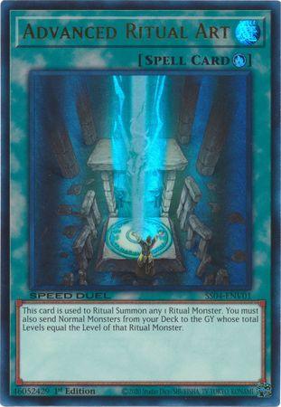 1st Edition, Ritual Spell, Speed Duel: Match of the Millennium, Spell, Ultra Rare Advanced Ritual Art [SS04-ENV01] Ultra Rare - Trading Card World