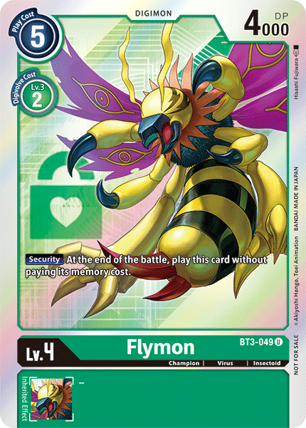 BT3-049, Champion, Digimon, Green, Insectoid, Release Special Booster Ver.1.5 Promos, Uncommon, Virus Flymon [BT3-049] (Buy-A-Box Promo) [Release Special Booster Ver.1.5 Promos] - Trading Card World