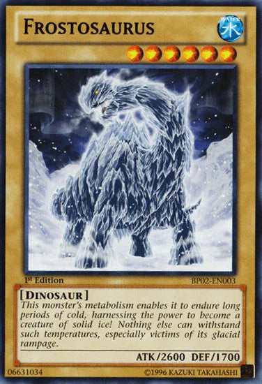 1st Edition, Battle Pack 2: War of the Giants, Dinosaur, Mosaic Rare, Normal Monster, Unlimited, Water Frostosaurus [BP02-EN003] Mosaic Rare - Trading Card World