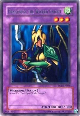Fusion Monster, Rare, The Legend of Blue Eyes White Dragon, Unlimited, Warrior, Wind Dragoness the Wicked Knight [LOB-EN086] Rare - Trading Card World