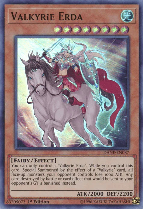 1st Edition, Dark Neostorm, Effect Monster, Fairy, Light, Ultra Rare, Unlimited Valkyrie Erda [DANE-EN087] Ultra Rare - Trading Card World
