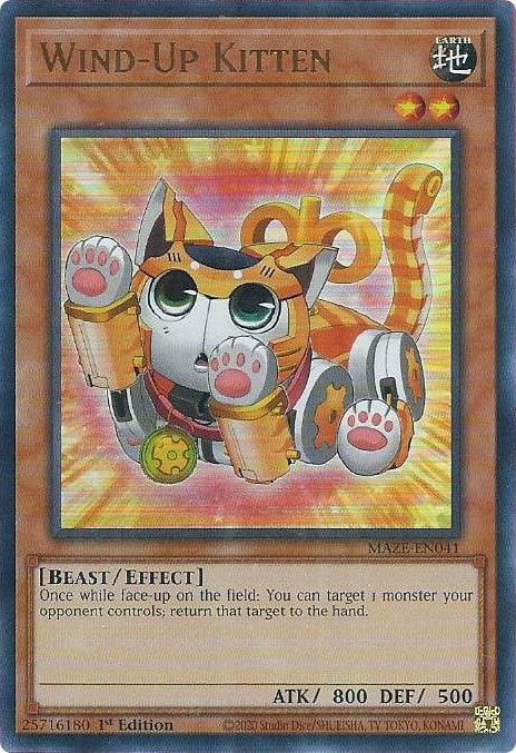 1st Edition, Beast, Earth, Effect Monster, Maze of Memories, Ultra Rare Wind-Up Kitten [MAZE-EN041] Ultra Rare - Trading Card World