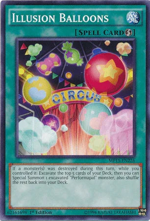 1st Edition, 2015 Mega-Tins Mega Pack, Common, Quick Play Spell, Spell Illusion Balloons [MP15-EN226] Common - Trading Card World