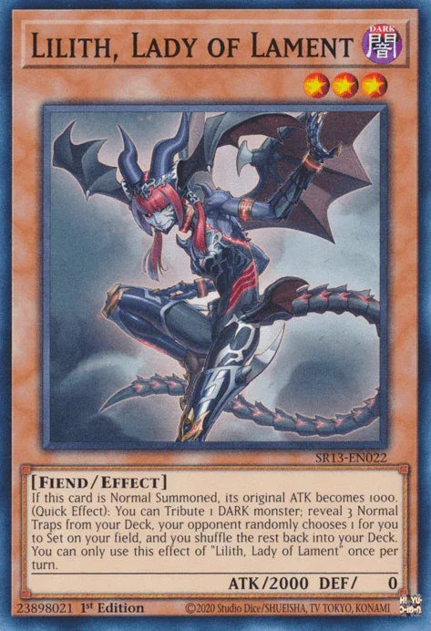 1st Edition, Common, Dark, Effect Monster, Fiend, Structure Deck: Dark World Lilith, Lady of Lament [SR13-EN022] Common - Trading Card World