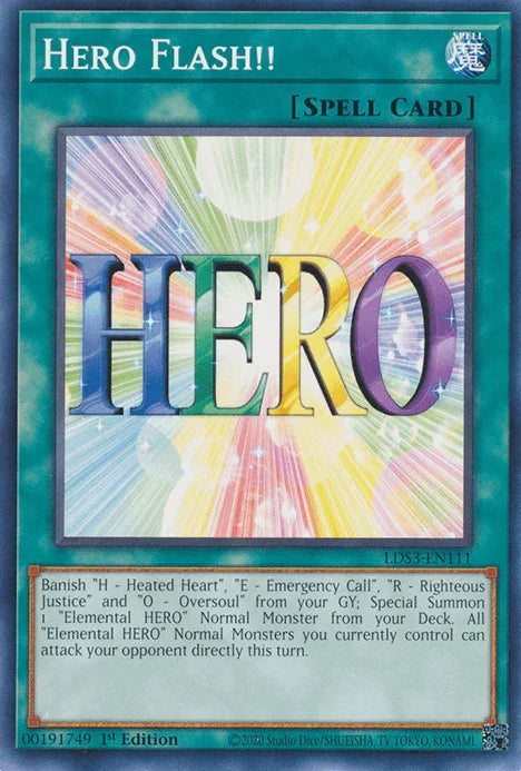 1st Edition, Common, Legendary Duelists: Season 3, Normal Spell, Spell Hero Flash!! [LDS3-EN111] Common - Trading Card World