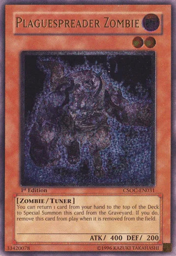 1st Edition, Crossroads of Chaos, Dark, Tuner Monster, Ultimate Rare, Unlimited, Zombie Plaguespreader Zombie (UTR) [CSOC-EN031] Ultimate Rare - Trading Card World