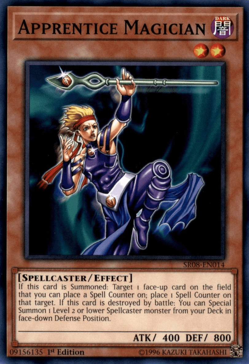 1st Edition, Common, Dark, Effect Monster, Spellcaster, Structure Deck: Order of the Spellcasters Apprentice Magician [SR08-EN014] Common - Trading Card World
