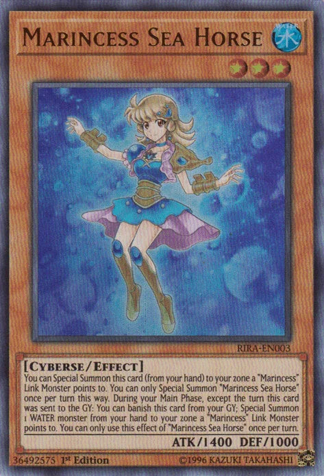 1st Edition, Cyberse, Effect Monster, Rising Rampage, Ultra Rare, Unlimited, Water Marincess Sea Horse [RIRA-EN003] Ultra Rare - Trading Card World